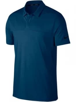 Mens Nike Color Block Dry Polo Left Sleeve Blue