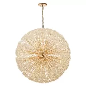Salisbury Ceiling Pendant 1.5m Sphere 84 Light G9 French Gold, Crystal