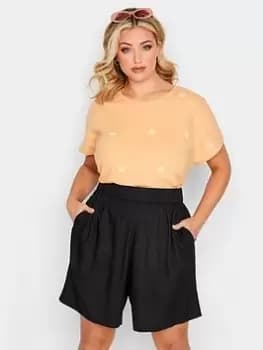 Yours Woven Shorts - Black, Size 34-36, Women