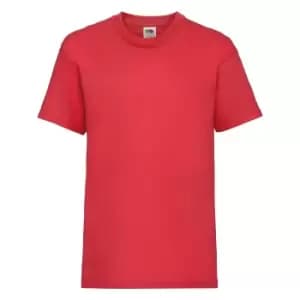 Fruit Of The Loom Childrens/Kids Unisex Valueweight Short Sleeve T-Shirt (Pack of 2) (5-6) (Red)