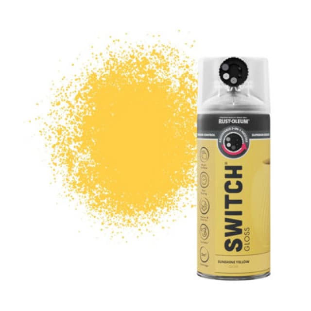 RUST-OLEUM Rust-Oleum Switch Spray Paint 400ml - Gloss - Sunshine Yellow AE0727400UK