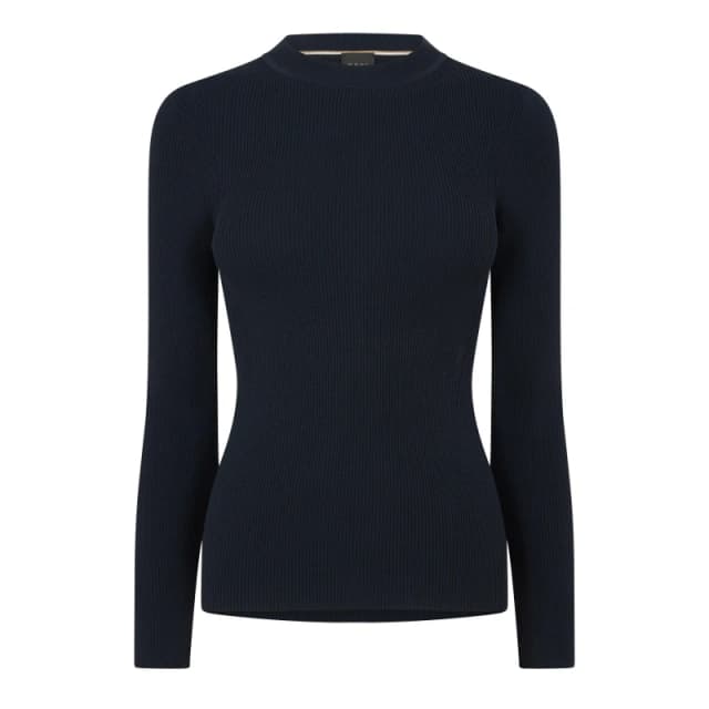 Boss Womens Febisan Knitted Tops Open Blue female 6 (XS)