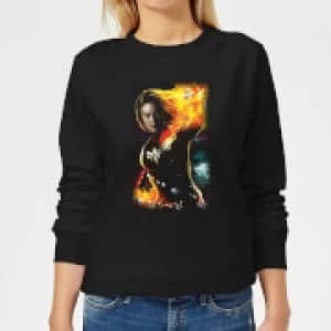 Captain Marvel Galactic Shine Womens Sweatshirt - Black