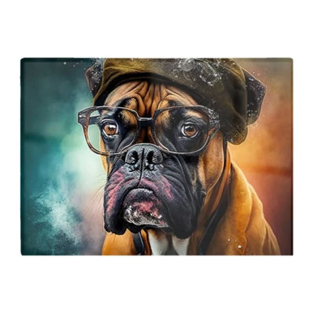 Warren Reed Designer Boxer Dog Splashart Chopping Board