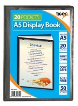 Tiger A5 Presentation Display Book Black 20 Pocket