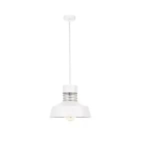 Titanium Dome Pendant Ceiling Light Gold, White, 34cm, 1x E27