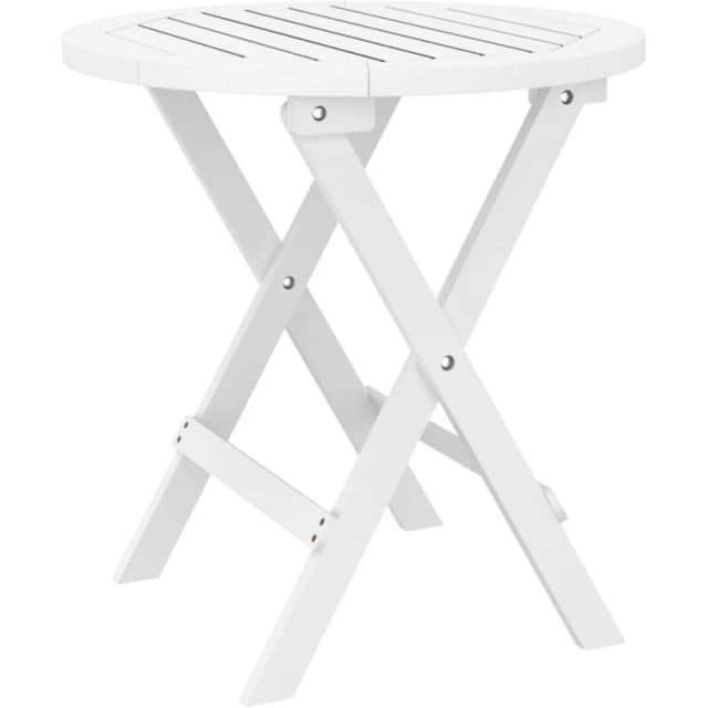 VIDAXL Folding Garden Table White o 46cm Solid Wood Acacia Vidaxl 8720286142547