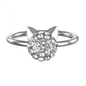 Ladies Karl Lagerfeld Silver Plated Choupette Ring size L