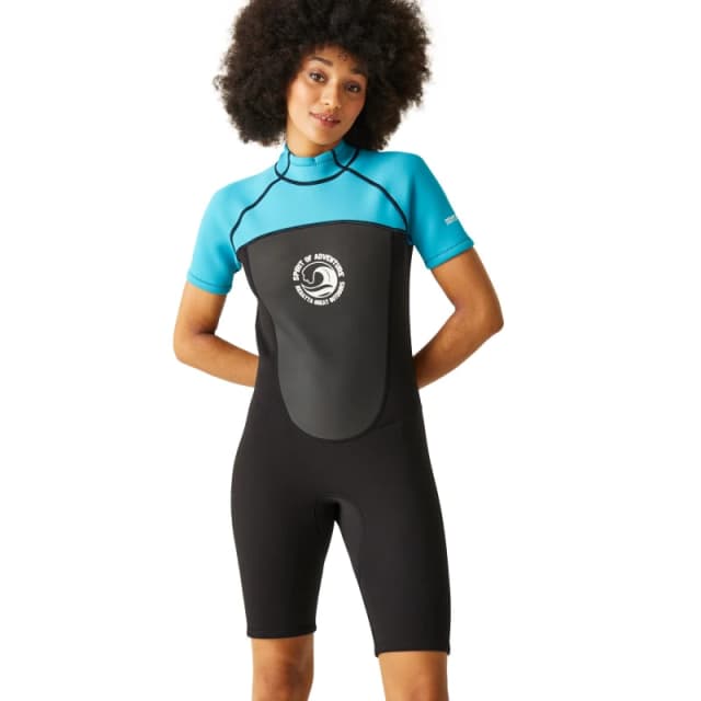 Regatta Womens Shorty Lightweight Comfortable Grippy Wetsuit 10 - Bust 34' (86cm) Tahoe/Black RWM022-P63-10