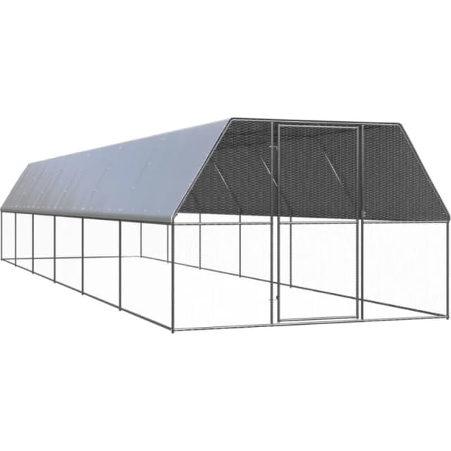 VIDAXL Outdoor Chicken Cage 3x12x2 m Galvanised Steel Vidaxl 8720845682620