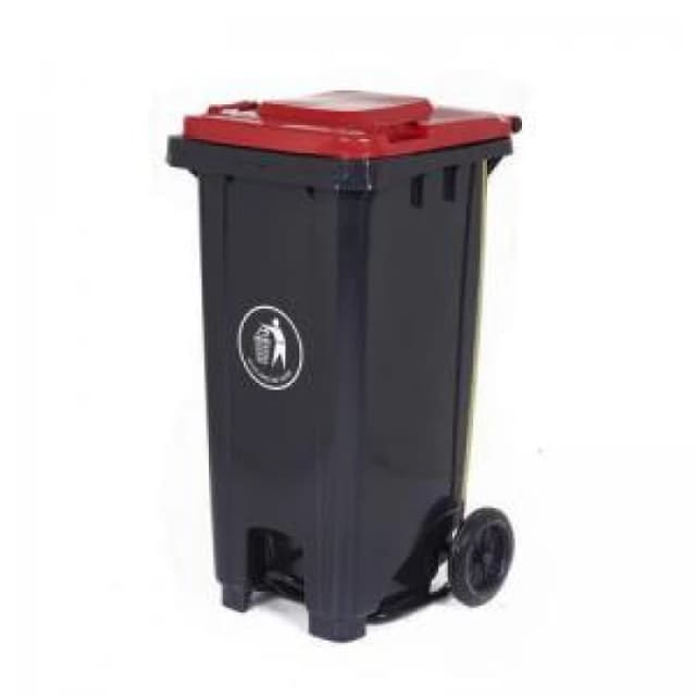 ESE Direct 120L Pedal-Operated Wheelie Bin with Red Lid - 900 x 550 x 460mm (H x W x D) 421104 Wheelie Bins
