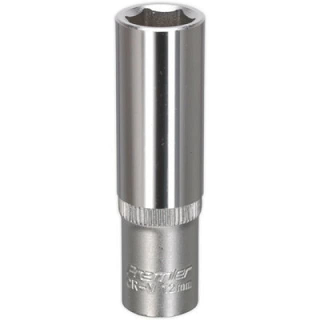 Loops 12mm Forged Steel Deep Drive Socket - 3/8" Square Drive - Chrome Vanadium Socket Metallics