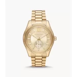 Michael Kors Mens Lexington Multifunction Gold-Tone Stainless Steel Watch - Gold