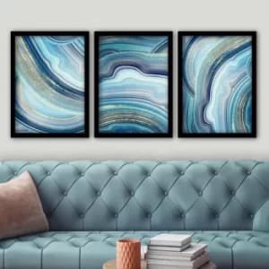 3SC39 Multicolor Decorative Framed Painting (3 Pieces)