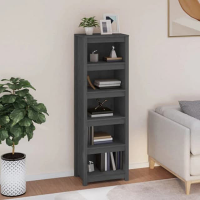 Vidaxl Book Cabinet Grey 50X35X154cm Solid Wood Pine, Grey 821716