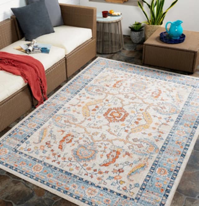Livabliss In- & Outdoor Oriental Boho Burnt Orange Galilea Area Rug 160 X 213cm - Easy To Clean, Perfect For Balcony Or Dining Room