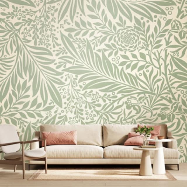 Origin Murals Trailing Ferns - Sage Green Matt Smooth Paste The Wall Mural 350Cm Wide X 280Cm High