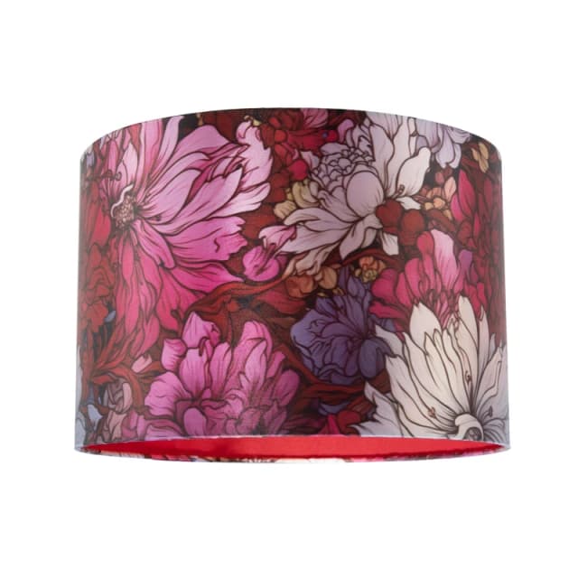 Happy Homewares Classic Red Lilac & Pink Chrysanthemum Japanese Style Lamp Shade Size: 12" Red Unisex 12"