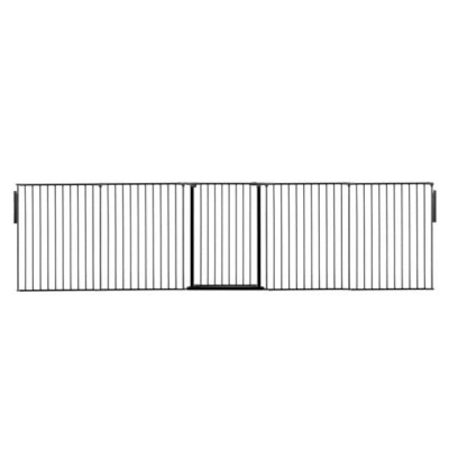 Safetots Premium Extra Tall Room Divider, Up To 370Cm Wide, Black, 105Cm Tall, Multi Panel Barrier For Baby And Toddler