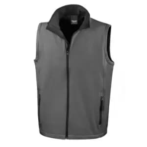 Result Mens Core Printable Soft Shell Bodywarmer (S) (Charcoal/Black)