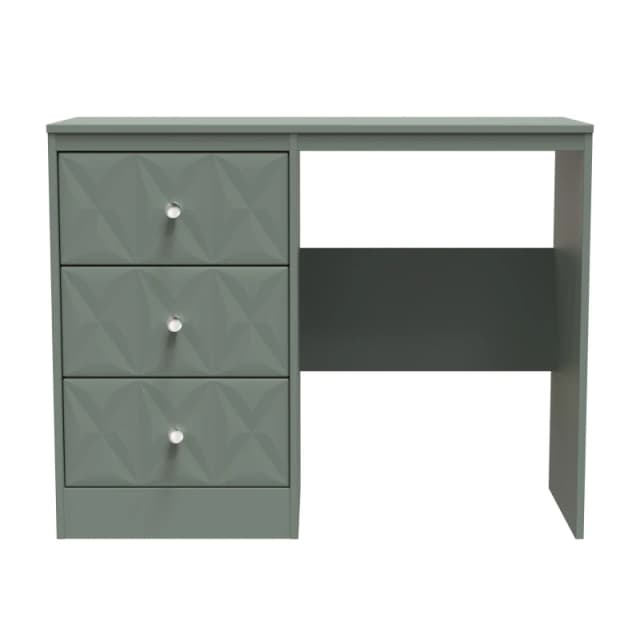 Genoa Ready Assembled Matt Green 3 Drawer Non-Extendable Dressing Table (H)756mm (W)969mm (D)395mm
