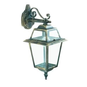 1 Light Outdoor Lantern Black, Gold IP44, E27