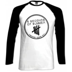 5 Seconds Of Summer Derping Stamp Raglan White Blk: X Large