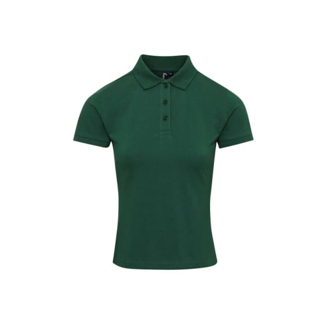 Premier Womens Coolchecker Plus Piqu Polo With CoolPlus in Bottle Green Size: XS Bottle Green Female XS