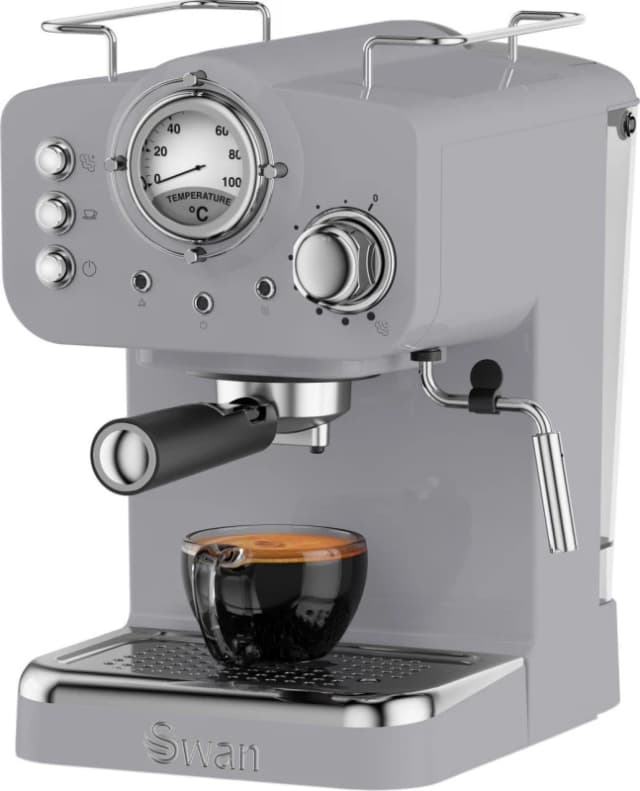 Swan Retro Espresso Coffee Machine - Grey - SK22110GRN