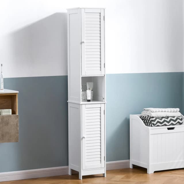 Lassic Bath Vida Liano 2 Door Tall Cabinet White unisex 2 Door