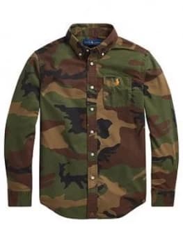 Ralph Lauren Boys Long Sleeve Camo Print Shirt - Multi, Size 18-20 Years, XL