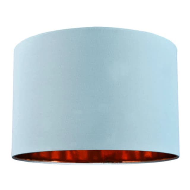 Happy Homewares Modern Chic Duck Egg Cotton 12 Table/pendant Lamp Shade With Shiny Copper Inner