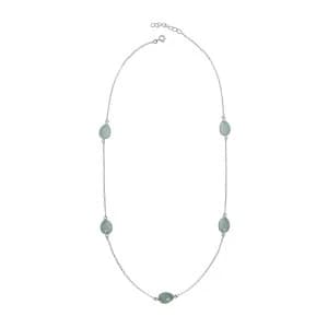 Juvi Designs Silver boho around the world necklace Blue