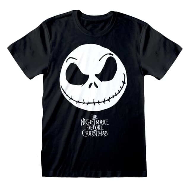 Nightmare Before Christmas Mens Jack Skellington T-Shirt in Black Size: Large Black Male L