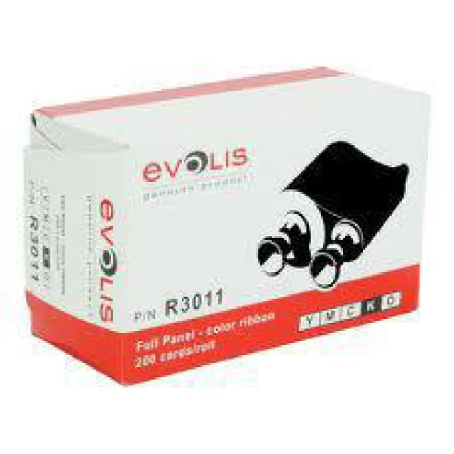 Evolis R3011 Thermal-transfer ribbon Bk.C.M.Y. Transparent. 200 pages