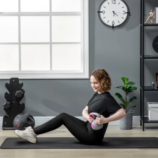 SPORTNOW 2kg Kettle Bell with Handle for Home Gym, Pink and Grey, Pink A91-255V00PK