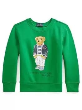 Ralph Lauren Boys Matisse Bear Sweatshirt - Green, Size 14-16 Years=L