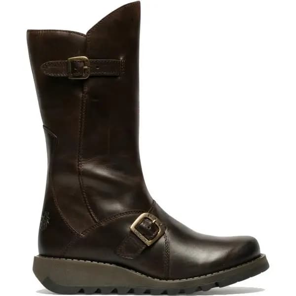 Fly London Womens Mes 2 Wedge Zip Up Boots - UK 7 Brown female SA0104DB7