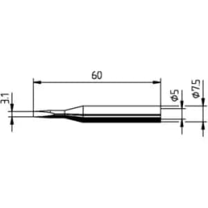 Ersa 0172KD Soldering tip Chisel-shaped, straight Tip size 3.10 mm Content