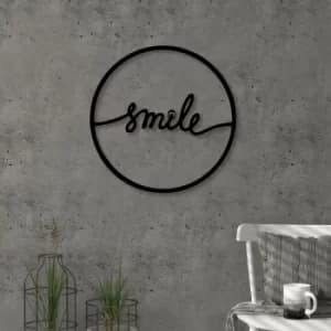 Smile Black Decorative Metal Wall Accessory