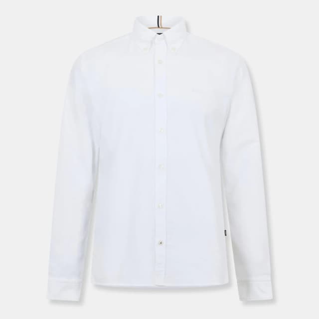 Boss Mens H-Roan Long Sleeve Plain Shirt White male S