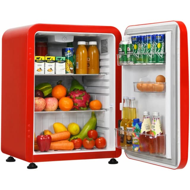 COSTWAY Costway - 68L Compact Refrigerator Auto Defrost Table Top Mini Fridge & Cooler LED Light EP24437GB-RE