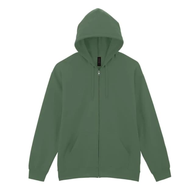 Gildan Mens Softstyle Fleece Midweight Full Zip Hoodie in Green Size: 3XL Green Male 3XL