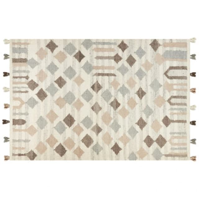 Beliani Rug Kaghtsrashen Beige 200 X 300 Cm Wool Kilim