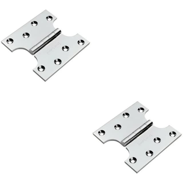 Loops 2x PAIR 102 x 102 x 4mm Parliament Door Hinge 180 Degree Opening Chrome Multi