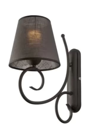 Lorenzo Wall Lamp With Fabric Shade Anthracite, 1x E27