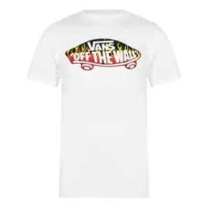 Vans Off The Wall Flames Logo T-Shirt - White