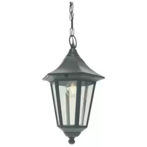 Elstead - 1 Light Outdoor Ceiling Chain Lantern Black IP54, E27