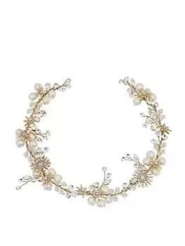 Jon Richard Gold Star And Pearl Vine, Silver, Women