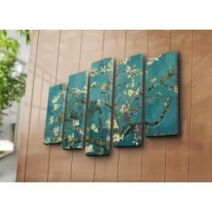 5PAT-22 Multicolor Decorative Canvas Painting (5 Pieces)